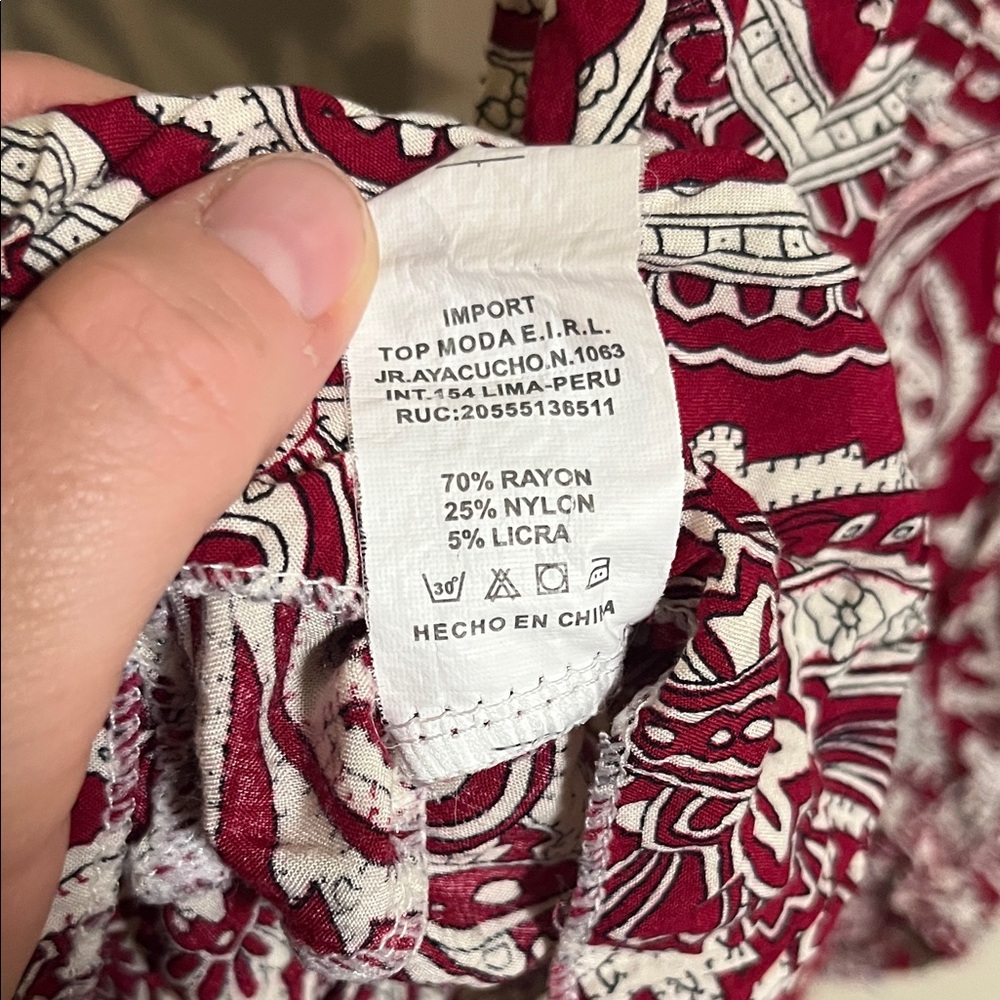 TOP Moda Burgundy and White Paisley Maxi Skirt - Picture 3 of 5